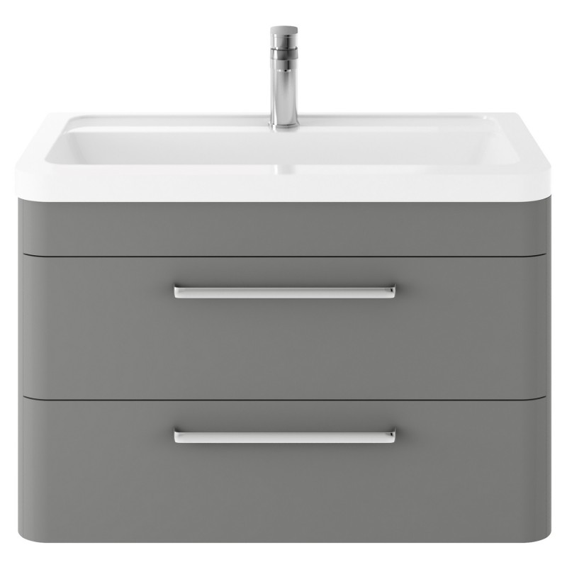 Solar 800mm Wall Hung Cabinet & Ceramic Basin - Cool Grey Solar 800mm Wall Hung Cabinet & Ceramic Basin - Cool Grey