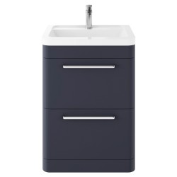 Solar 600mm Freestanding Cabinet & Ceramic Basin - Indigo Blue
