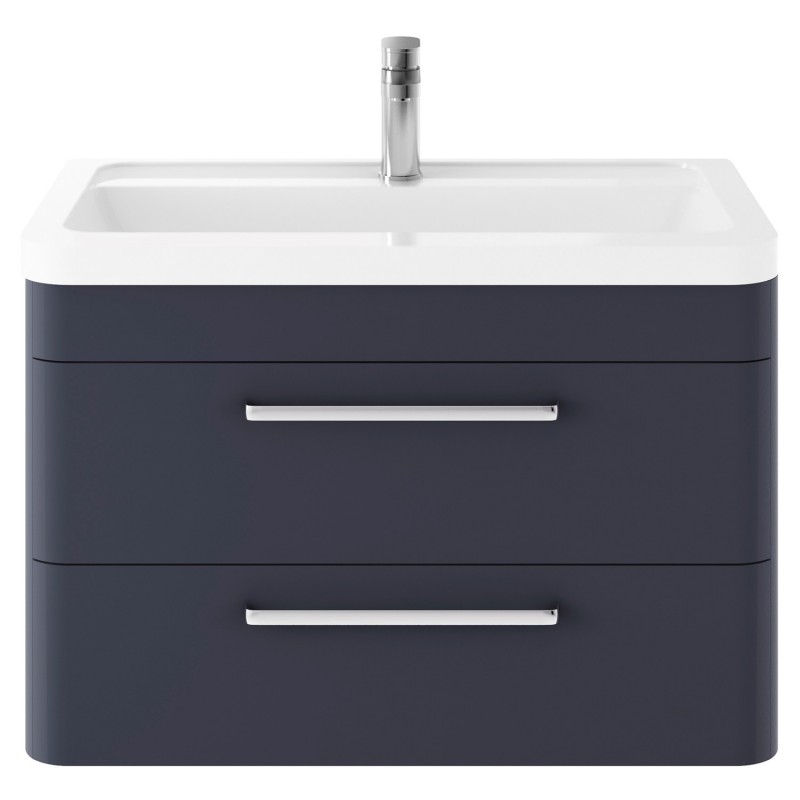 Solar 800mm Wall Hung Cabinet & Ceramic Basin - Indigo Blue