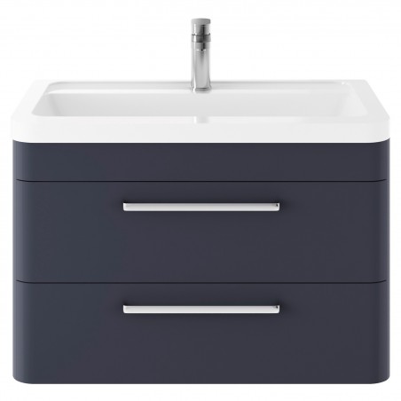 Solar 800mm Wall Hung Cabinet & Ceramic Basin - Indigo Blue