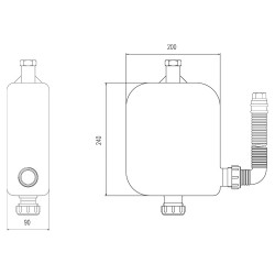 4 Tap Hole Hose Retainer With Drain - Technical Drawing
