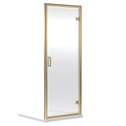 Brushed Brass Rene Hinged Shower Door 700mm