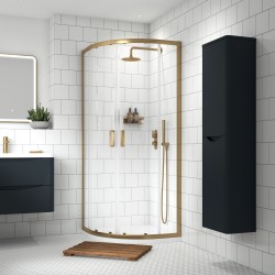Brushed Brass Rene Quadrant Shower Enclosure 900x900mm