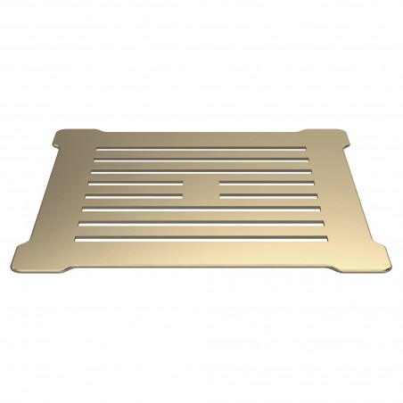 Square Shower Waste Brushed Brass Top with Black Waste