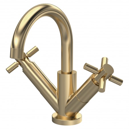 Tec Crosshead Brushed Brass Mono Basin Mixer