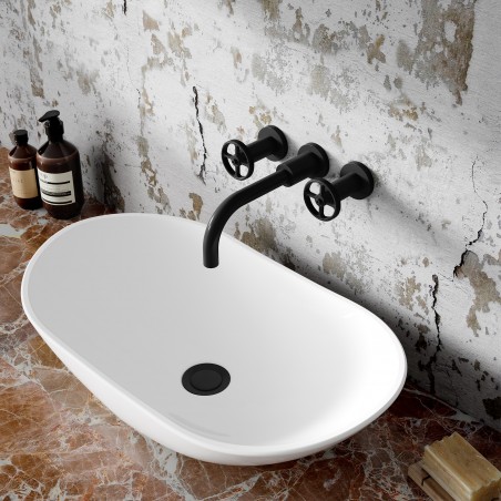 Revolution Matt Black Wall Mounted Basin Mixer