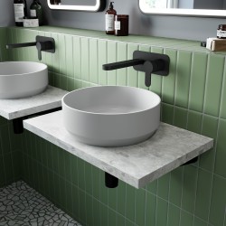 Revolution Matt Black Wall Mounted Basin Mixer - Insitu