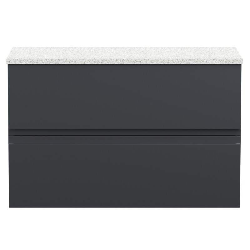 Urban 800mm Wall Hung 2-Drawer Vanity Unit with Sparkle Laminate Worktop - Soft Black Urban 800mm Wall Hung 2-Drawer Vanity Unit with Sparkle Laminate Worktop - Soft Black
