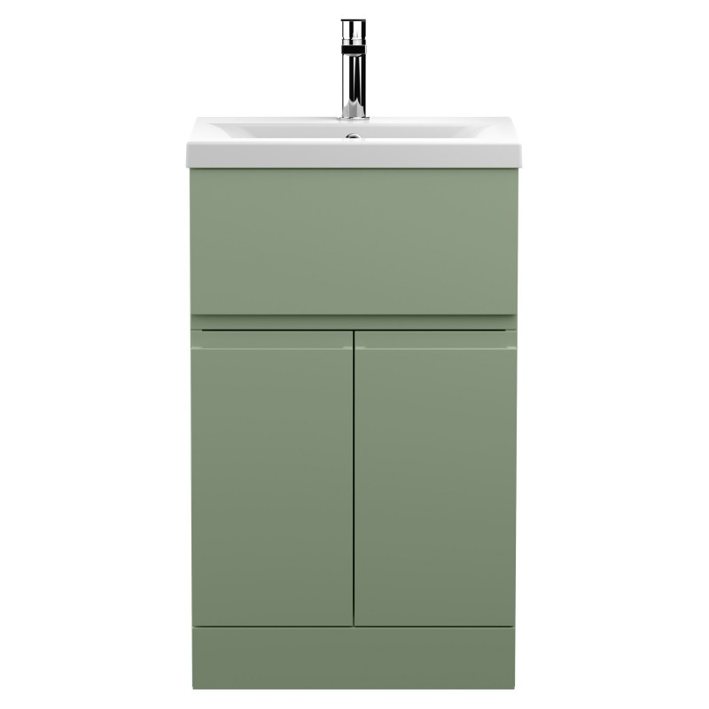 Urban 500mm Freestanding 2 Door & Drawer Unit & Mid-Edge Ceramic Basin