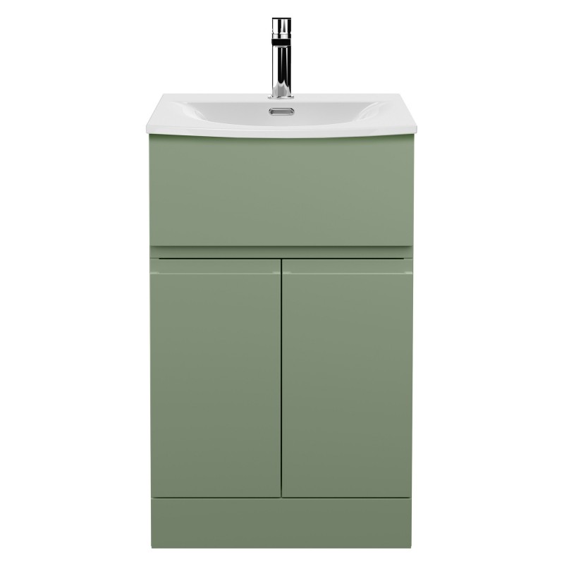 Urban 500mm Freestanding 2 Door & Drawer Unit & Curved Ceramic Basin Urban 500mm Freestanding 2 Door & Drawer Unit & Curved Ceramic Basin
