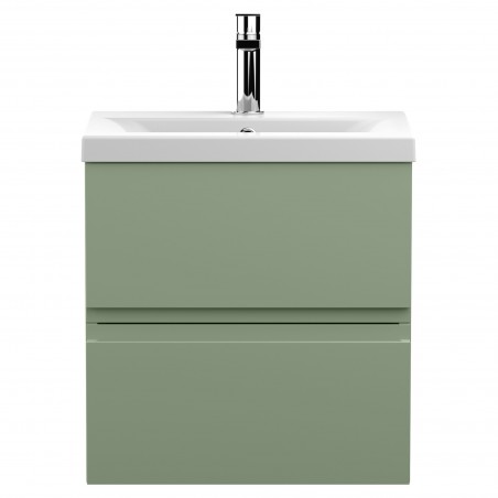 Urban 500mm Wall Hung 2 Drawer Unit & Mid-Edge Ceramic Basin