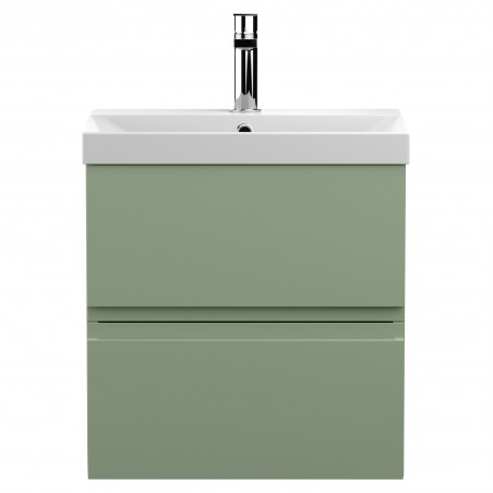 Urban 500mm Wall Hung 2 Drawer Unit & Thin-Edge Ceramic Basin