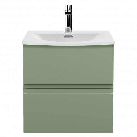 Urban 500mm Wall Hung 2 Drawer Unit & Curved Ceramic Basin