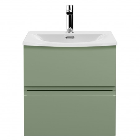 Urban 500mm Wall Hung 2 Drawer Unit & Curved Ceramic Basin