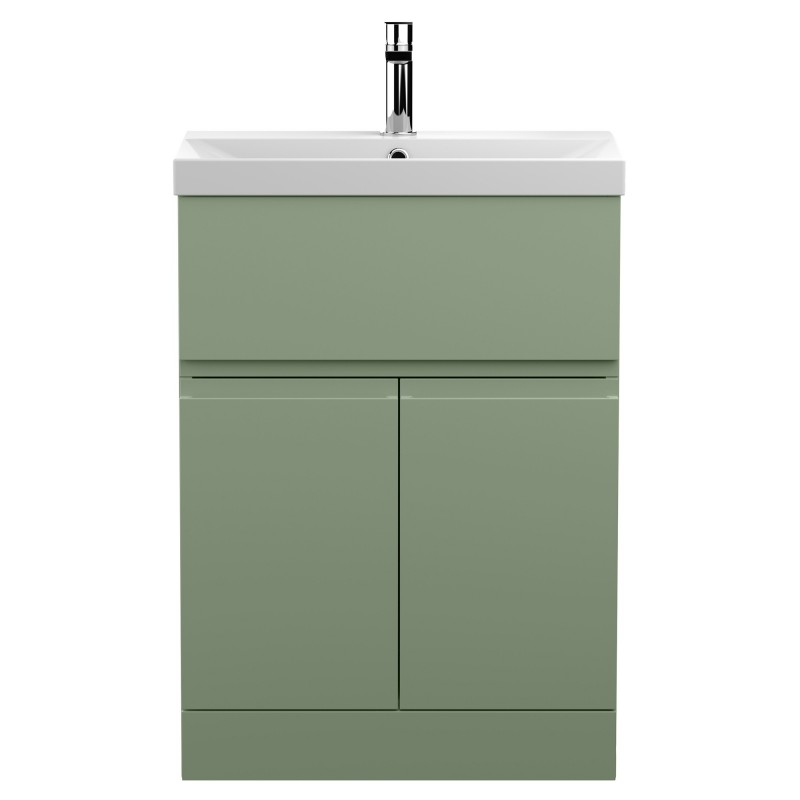 Urban 600mm Freestanding 2 Door & Drawer Unit & Thin-Edge Ceramic Basin Urban 600mm Freestanding 2 Door & Drawer Unit & Thin-Edge Ceramic Basin
