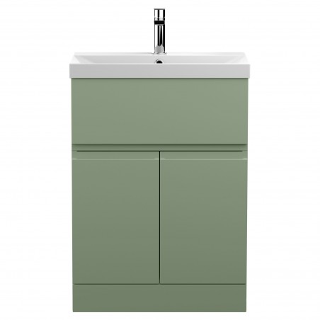 Urban 600mm Freestanding 2 Door & Drawer Unit & Thin-Edge Ceramic Basin