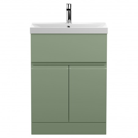 Urban 600mm Freestanding 2 Door & Drawer Unit & Thin-Edge Ceramic Basin