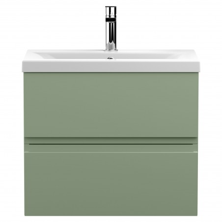 Urban 600mm Wall Hung 2 Drawer Unit & Mid-Edge Ceramic Basin