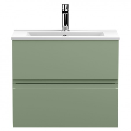 Urban 600mm Wall Hung 2 Drawer Unit & Minimalist Ceramic Basin