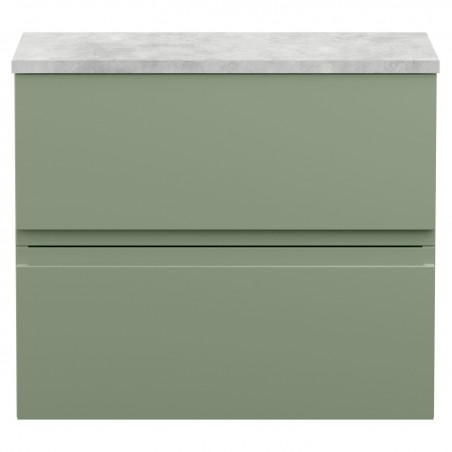 Urban 600mm Wall Hung 2 Drawer Unit & Bellato Grey Laminate Worktop