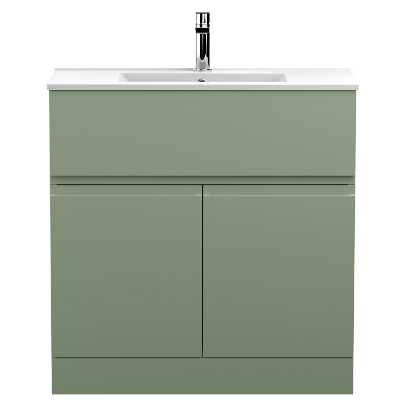 Urban 800mm Freestanding 2 Door & Drawer Unit & Minimalist Ceramic Basin Urban 800mm Freestanding 2 Door & Drawer Unit & Minimalist Ceramic Basin