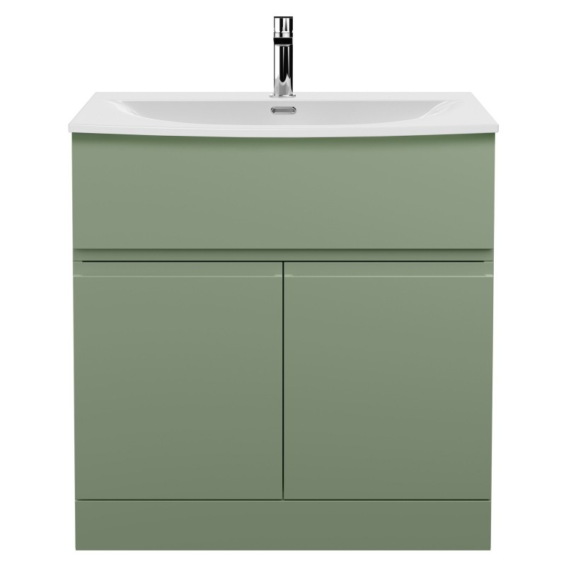 Urban 800mm Freestanding 2 Door & Drawer Unit & Curved Ceramic Basin Urban 800mm Freestanding 2 Door & Drawer Unit & Curved Ceramic Basin