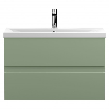 Urban 800mm Wall Hung 2 Drawer Unit & Mid-Edge Ceramic Basin