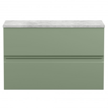 Urban 800mm Wall Hung 2 Drawer Unit & Bellato Grey Laminate Worktop