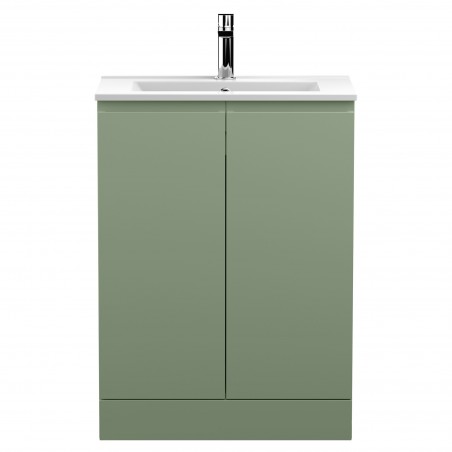 Urban 600mm Freestanding 2 Door Unit & Minimalist Ceramic Basin