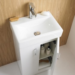 Mayford Freestanding 450mm Cabinet & Basin - Gloss White