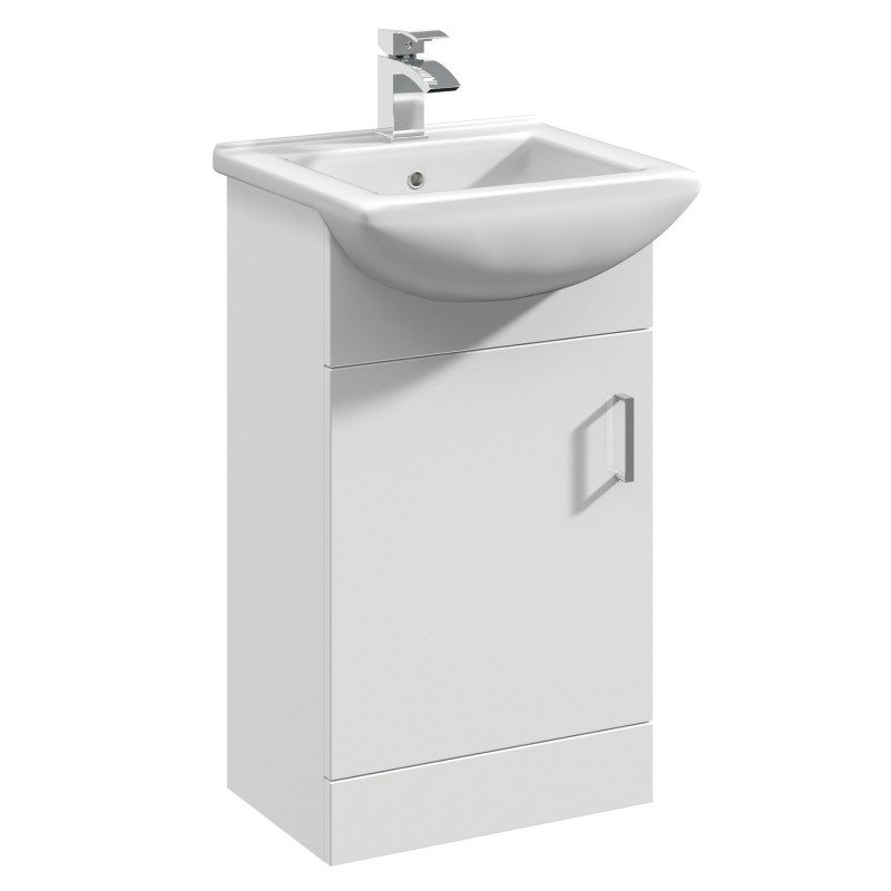 Mayford Freestanding 450mm Cabinet & Basin - Gloss White Mayford Freestanding 450mm Cabinet & Basin - Gloss White