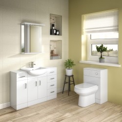 Mayford Freestanding 650mm Cabinet & Basin - Gloss White - Insitu