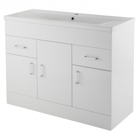 Eden Freestanding 1000mm Cabinet & Basin - Satin White