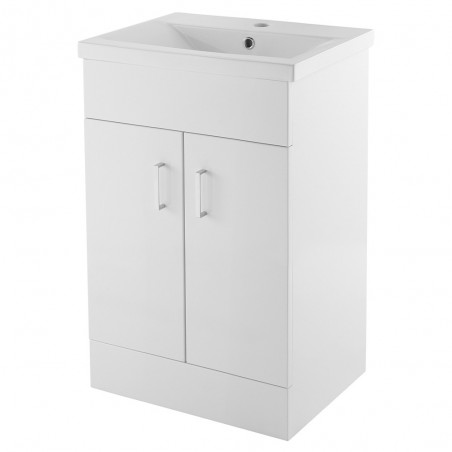 Eden Freestanding 500mm Cabinet & Basin - Satin White