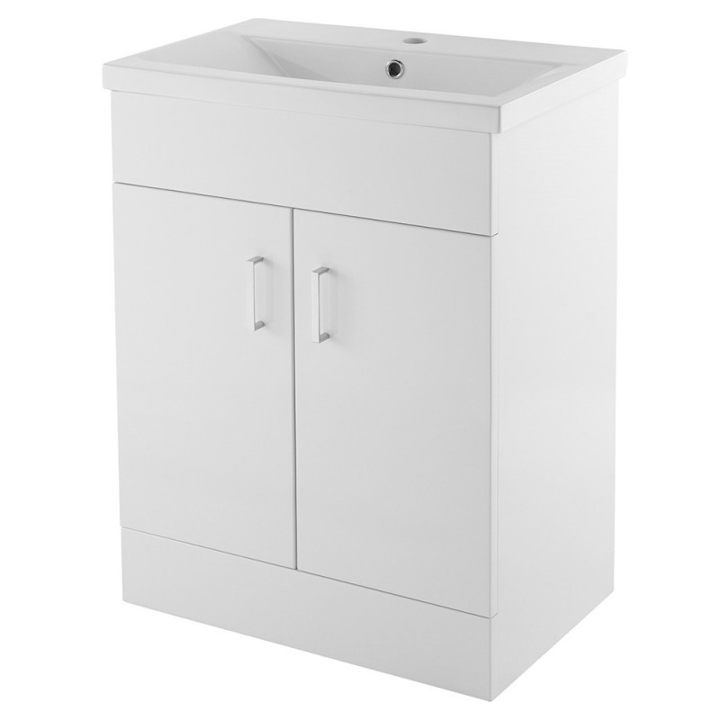 Eden Freestanding 600mm Cabinet & Basin - Satin White Eden Freestanding 600mm Cabinet & Basin - Satin White
