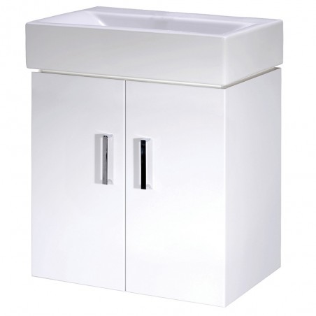 Mayford Wall Hung 450mm Cabinet & Basin - Gloss White