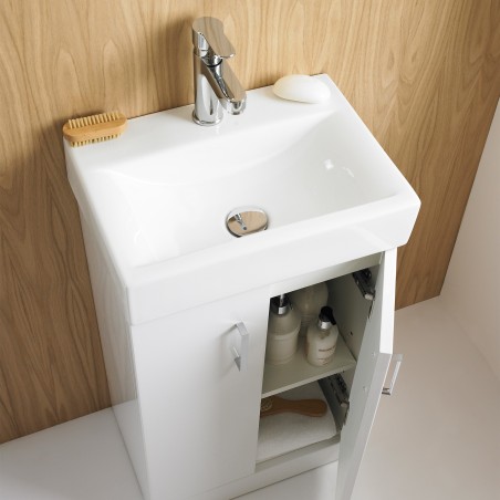 Mayford Wall Hung 450mm Cabinet & Basin - Gloss White