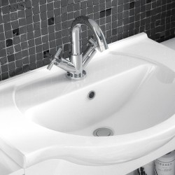 Mayford Freestanding 450mm Cabinet & Basin - Gloss White - Insitu