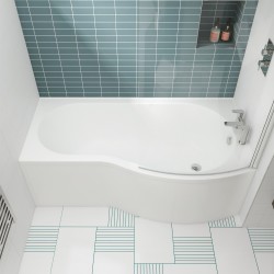 B-Shaped Shower Bath Right Handed 1700mm x 736/900mm