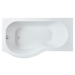 P-Shaped Shower Bath Left Handed 1500mm x 700/850mm