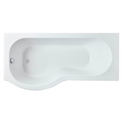 P-Shaped Shower Bath Left Handed 1600mm x 700/850mm