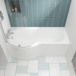 P-Shaped Shower Bath Left Handed 1700mm x 700/850mm