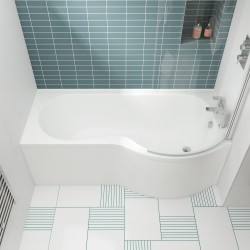 P-Shaped Shower Bath Right Handed 1700mm x 700/850mm