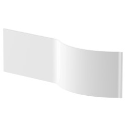 1700mm Acrylic P-Shaped Shower Front Bath Panel - Gloss White