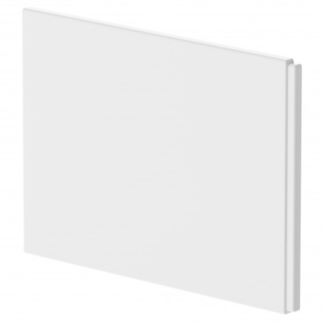 700mm Acrylic P-Shaped Shower Bath End Panel - Gloss White