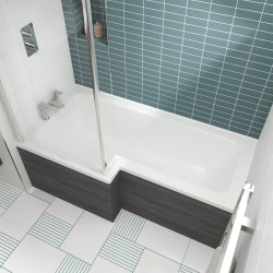 Square Shower Bath Left Handed 1500mm x 705/855mm