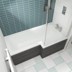 Square Shower Bath Right Handed 1500mm x 705/855mm