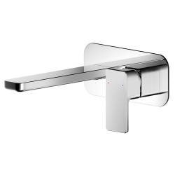 Windon Wall Mounted 2 Tap Hole Basin Mixer With Plate