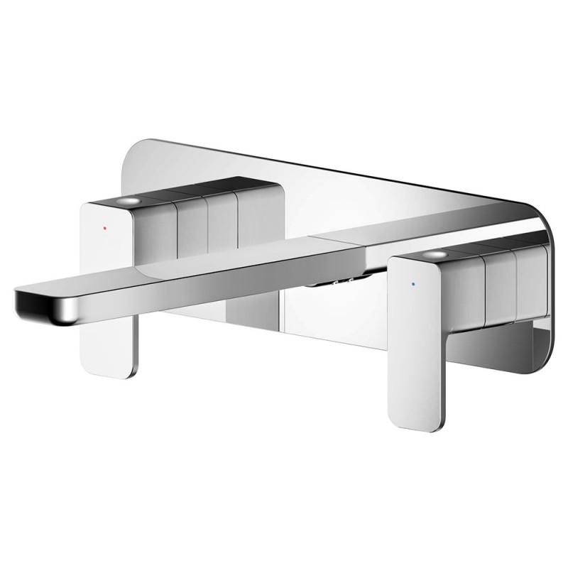 Windon Wall Mounted 3 Tap Hole Basin Mixer With Plate Windon Wall Mounted 3 Tap Hole Basin Mixer With Plate