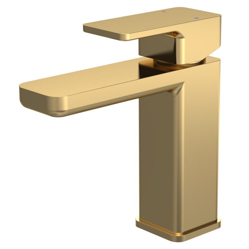 Windon Mono Basin Mixer With Push Button Waste - Brushed Brass Windon Mono Basin Mixer With Push Button Waste - Brushed Brass